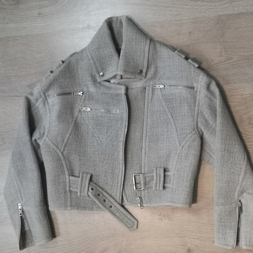 Vintage Yigal Azrouel Wool Batwing Motorcycle Bomber Jacket